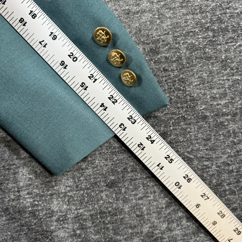 Jack Nicklaus Tournament Series Blazer Teal Blue Gold Button Sport Coat Mens